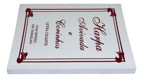 Harpa Cristã Avivada E Corinhos - Tradicional Branca - Letra Tamanho Grande Gigante Com Capa Brochura Flexível Refrão Vermelho