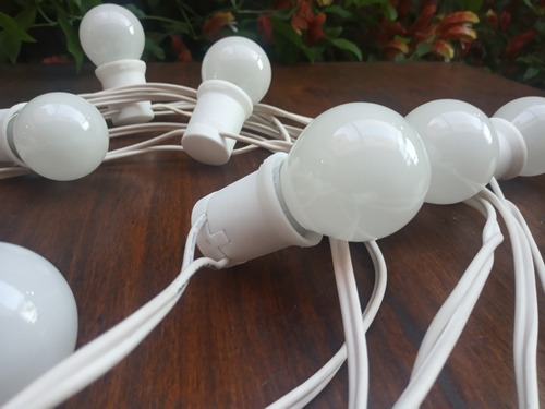 Guirnalda Blanca 5mts. 10lámparas Led Gota 1watt Luz Cálida
