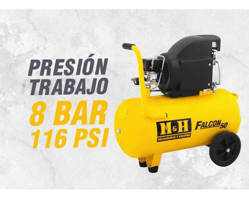 Imagen 2 de 3 de Compresor M Y H 50 Litros 2 Hp New Falcon 50