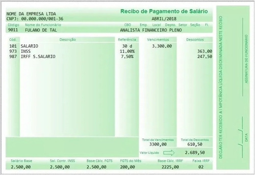 Planilha De Impressão De Holerite Contra Cheque Colorido