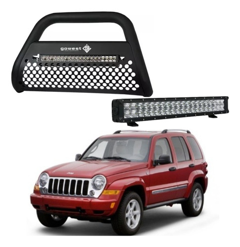 Combo Burrera Ultra Bar Jeep Liberty 2002 - 2004 + Barra Led