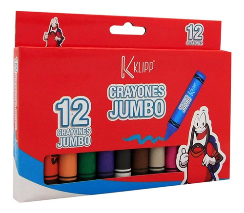 Crayolas Klipp Jumbo Caja X12 Unidades *5 Cajas