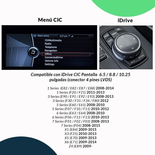 Interface Video Carplay Android Auto Bmw X1 X3 X5 X6 Cic
