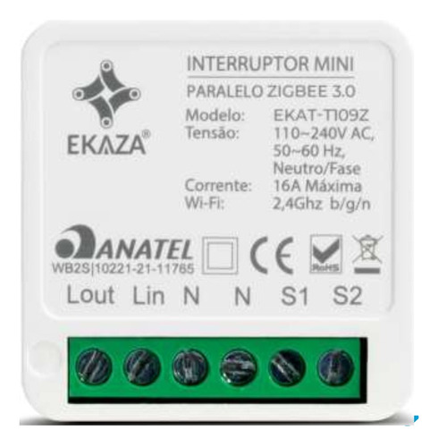 Interruptor Smart Mini Zigbee Inteligente Automação Alexa Google Home Ekaza