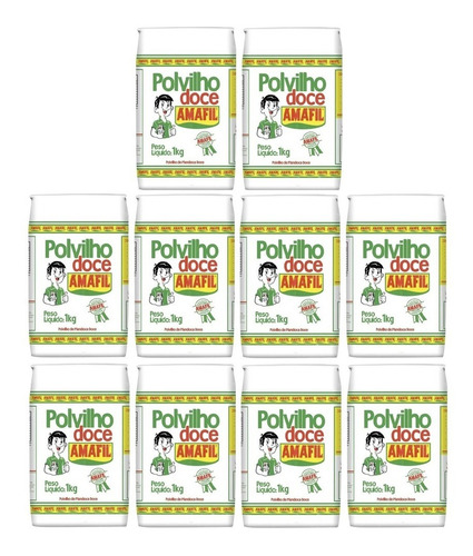 Kit 10 Pacote Polvilho De Mandioca Fécula Farinha Amafil