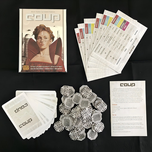 Coup Indie Board Game Juego Mesa Cartas Dystopian Universe