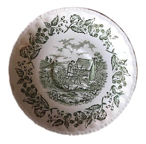 Antiguo Platito Decorativo Porcelana Inglesa Sttafordshire