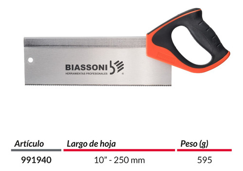 Serrucho De Costilla Premium - 10 (250 Mm) - Biassoni