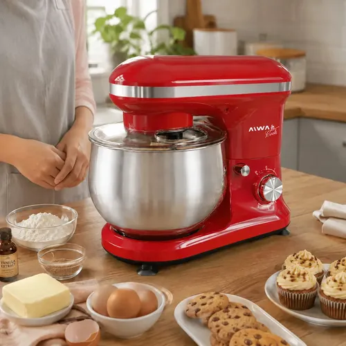 Batidora De Pie Planetaria Aiwa 5lt 1200w Clase Ii Rojo
