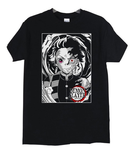 Polera Demon Slayer Tanjiro Kamado Cara Bn Anime Poleradicto