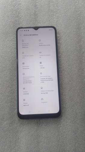 Oppo A15 / Liberado / 32gb + 3gb Ram Azul (Usado)