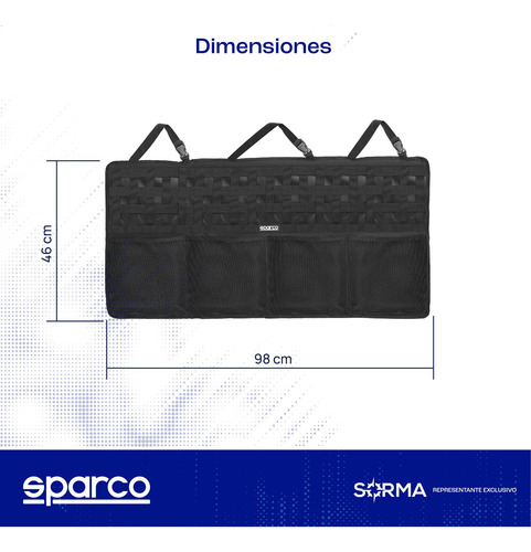 Imagen 6 de 9 de Organizador De Baúl Para Auto Camioneta Sparco 5 Bolsillos