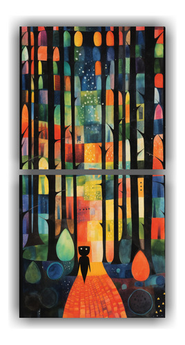 80x40cm Cuadro Decorativo Inspiración Marimekko Y Paul Klee