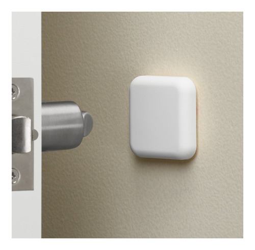 Kit 2 Topes Protect Para Proteger La Pared Del Golpe Puerta Blanco Rectangular Mate