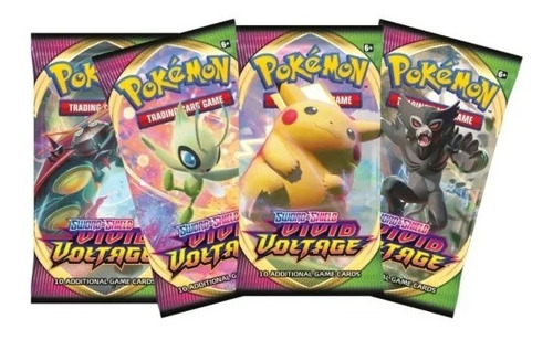 Pack De 4 Sobres Pokemon Voltake Vivido En Español