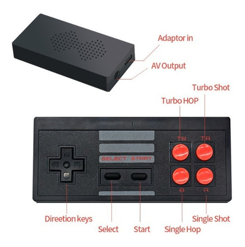 Mini Consola Retro Clásica 620 Juegos En 1 Av 2 Controles
