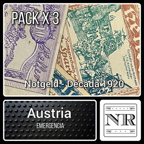 Lote Notgelds Austria - Billetes Emergencia X 3 - Pack A