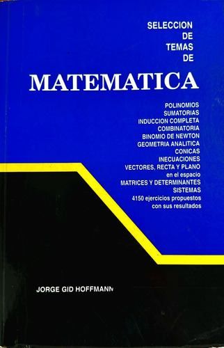 Libro De Temas De Matemática Jorge Hoffman