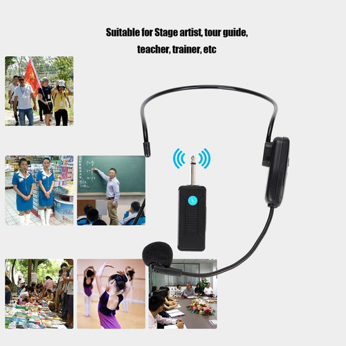 2x Micrófono Inalámbrico Uhf Audífonos De Audio Sistema