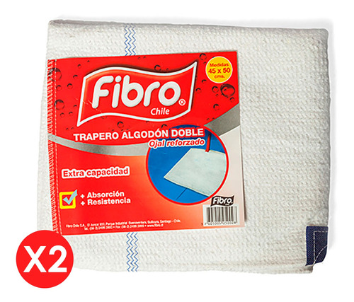 Fibro Pack 2 Und Trapero Algodón Doble C/ojal Amarillo