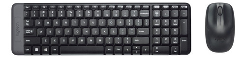 Kit Teclado Y Mouse Inalambrico Logitech Mk220 Color del teclado Negro