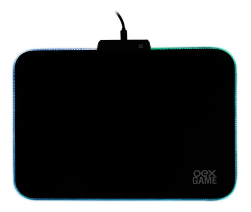 Mousepad Gamer Oex Glow Mp310 Rgb - Preto