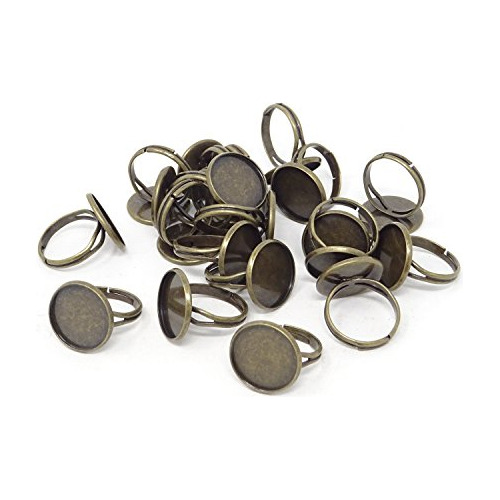 20pcs Bases De Anillos Ajustables De 16 Mm Dedos, Bande...