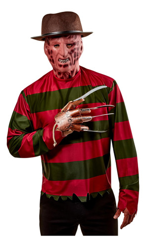 Rubies Hombre En Elm Freddy Krueger Camisa Con Máscara Disfr