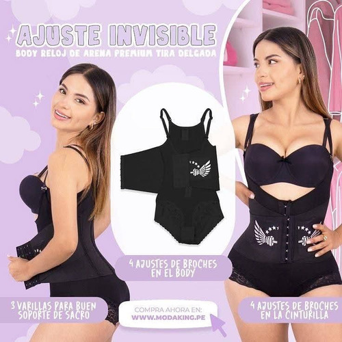 Body Premium Tira Delgada Con Gancho Moda King Original100% Negro Xl
