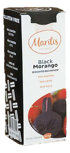 Biscoito Black Morango Recheado  100 Gr Marilis