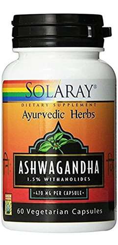 Solaray  ashwagandha, 470 mg, 60 cápsulas