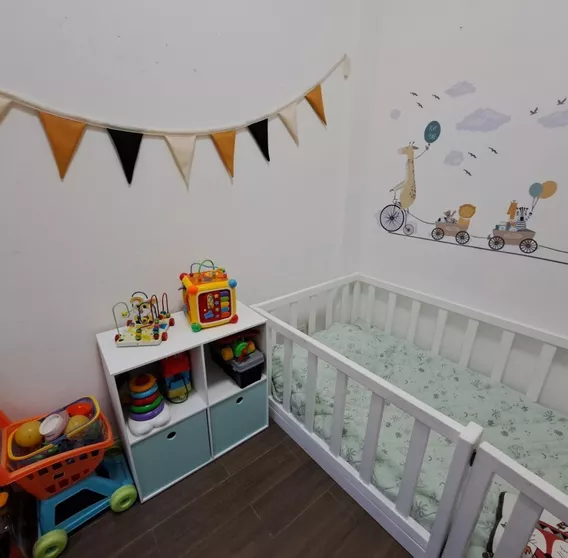 Mueble Infantil Organizador 4 Cubos Con 2 Cajones De Apoyo