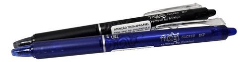 Kit De Caneta Apagável Frixion Ball Azul E Preta 0.7 Pilot Tinta Preto Exterior Preto E Azul