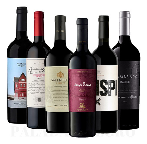 Combo Vinos Luigi Bosca + Pispi + Nicasia X6 Paladar Negro