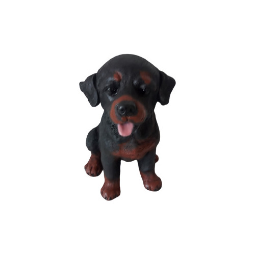 Cachorro Rotweiller Em Resina   (20 Cm)