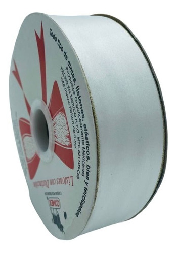 Cinta Satin Doble Cara Lurex 1871-9 De 38mm Rollo De 50mts