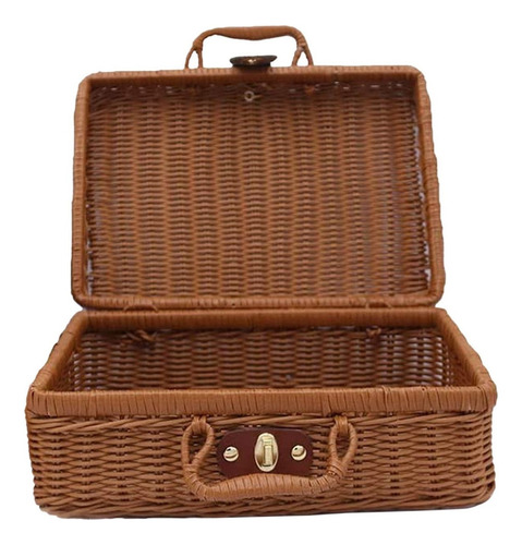 Cesta De Picnic, Maleta Tejida De Mimbre Vintage, Bolsa De A