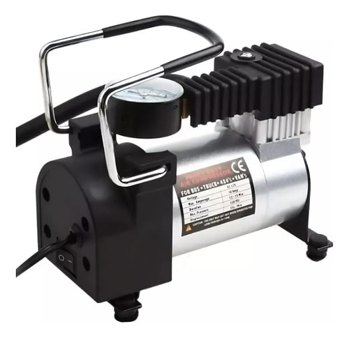 Compresor De Aire Mini Portátil Simple 12v - Multiuso Negro