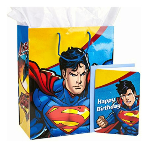 Hallmark Bolsa De De Superhéroe Grande De 33 Cm Con Color Superman Grande