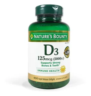 Vitamina D3 Natures Bounty 400 Cap Blandas 5.000