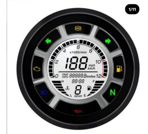 Motocicleta Lcd Digital Velocímetro Odômetro Tacômetro Mf-6