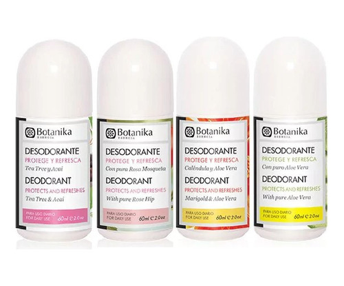Pack X 4 Desodorante Roll Botanika A Eleccion X60 Ml