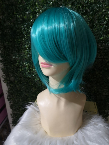 Peluca Verde Aqua Hatsune Miku Coletas De Clip Larga Cosplay Color Azul