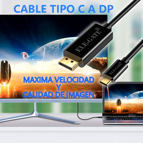 Cable Usb Tipo-c A Displayport 4k De 1.8m Premium Conversor