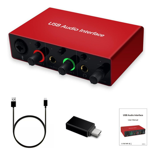 Interfaz De Audio Usb Con Pre Xlr De Micrófono, Interfaz De