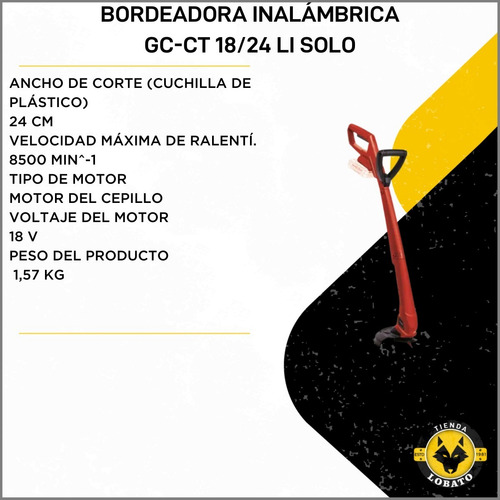 Imagen 4 de 10 de Bordeadora Inalámbrica Einhell Gc-ct 18/24 Li P Solo