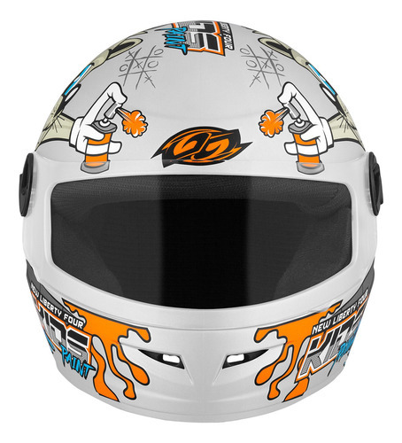 Capacete Moto Infantil Liberty Four Kids Paint Fosco Unissex Cor Branco Tamanho do capacete 54