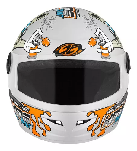 Capacete Moto Infantil Criança Fly Young Live Cor Preto Brilhante Tamanho  Do Capacete 52