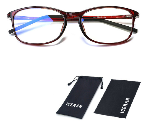 Óculos Tr90 Filtro Luz Azul P/ Computador Celular Tv V4025 Cor Vermelho Armação Preto Lente Transparente