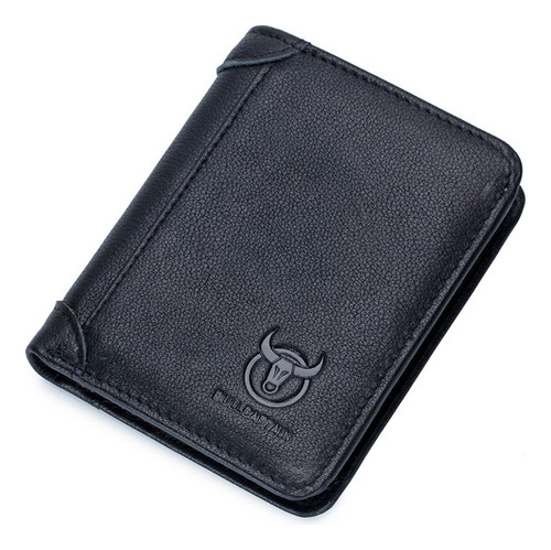 Cartera Piel Genuina Bullcaptain Rfid Bloqueo Billetera